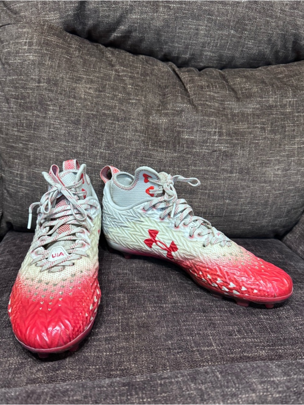 Under Armour Spotlight Clone 3.0 MC White Red 3026334-108 size: 11.5 cleats